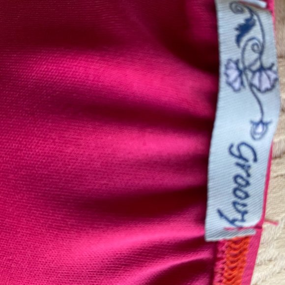 NWOT Women's Groovy Sleeveless Pink & Orange Boho Dress Hi-Lo Style Size Medium - Picture 6 of 7